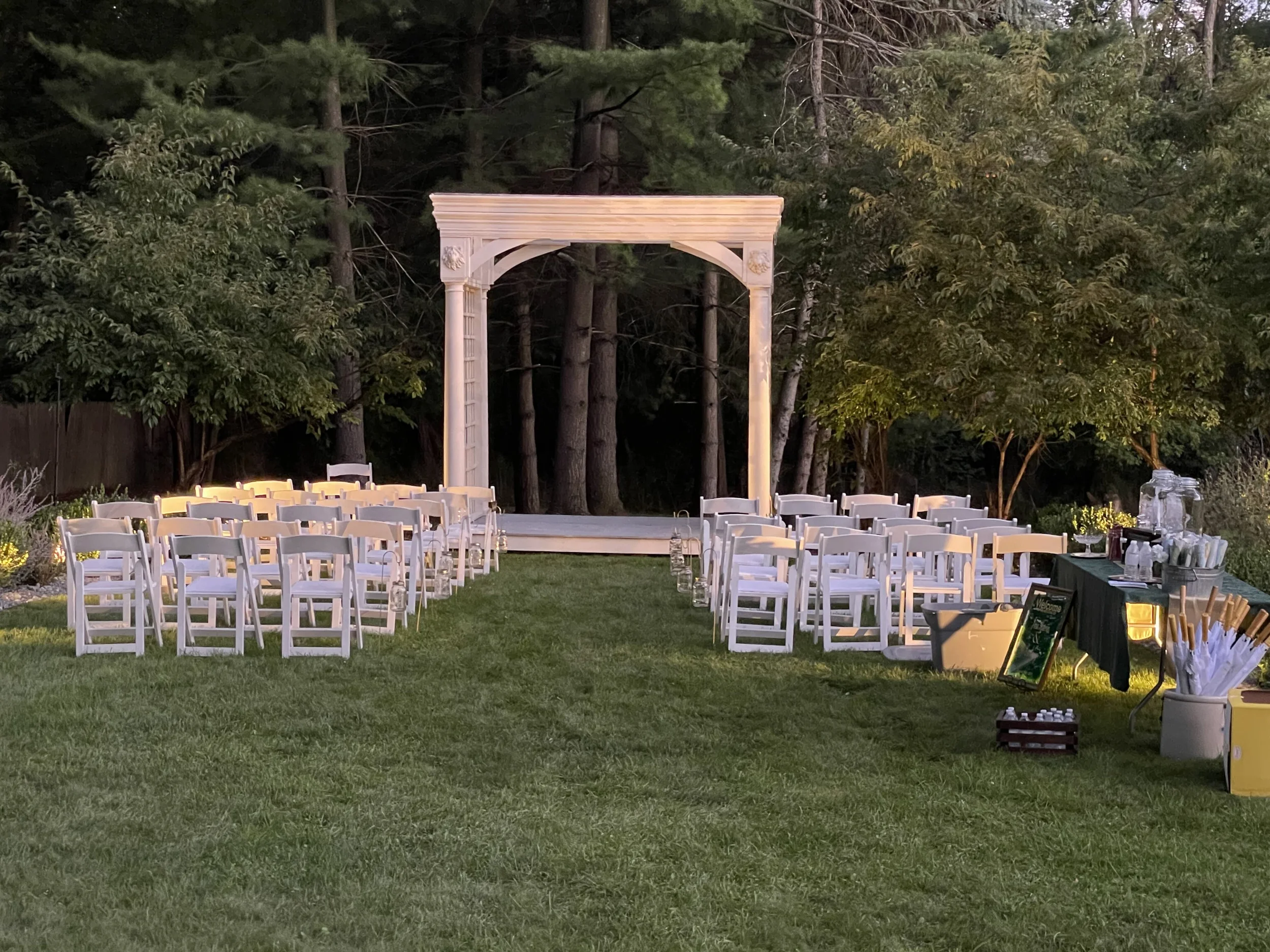 Belvedere wedding set up no musician